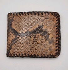 Vintage Mens Wallet Card Holder Real Python Snake Skin c.1970s Brown Colour.