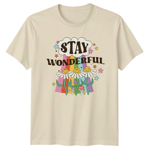 Stay wonderful retro flower - wonderful,