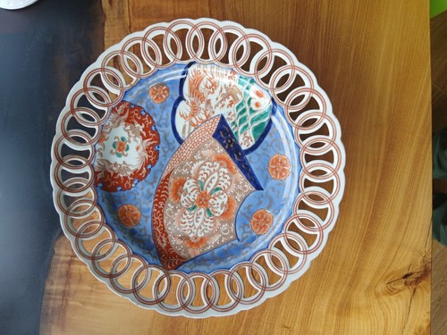 Imari plate pierced - plate:, with
