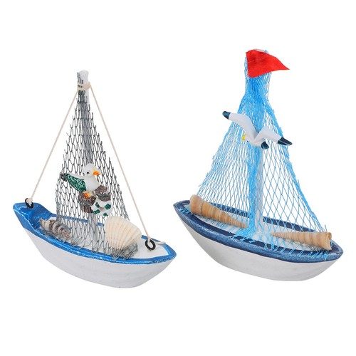 2pcs wooden sailboat decor - wooden,