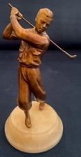 Fabulous Art Deco Bronze Golfer Figure On Marble Base c.1930's
