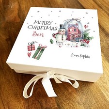 Watercolour Snow Globe Snowman