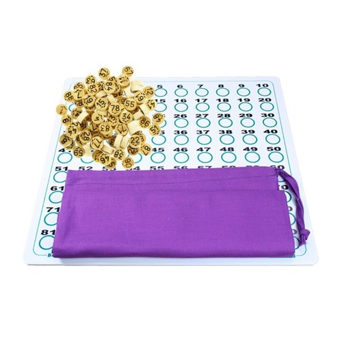 Wooden bingo chips bag - wooden,