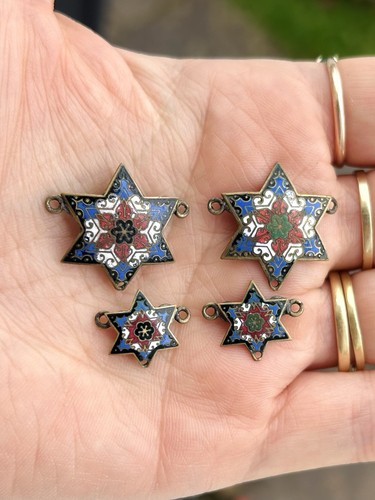 Antique victorian enamel stars - victorian,