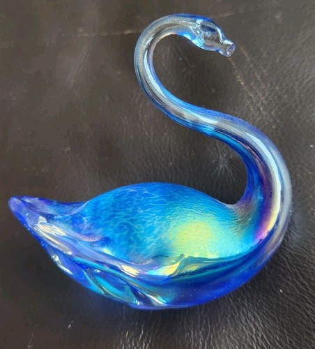 Vintage heron glass iridescent - vintage,