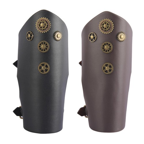 Steampunk leather wristband - steampunk,