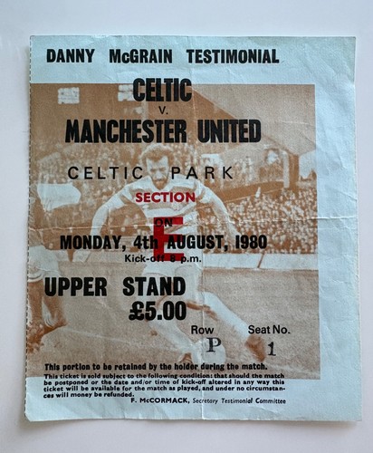 Ticket stub 1980 celtic - stub, v