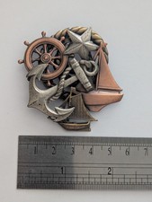 Maritime Brooch Pin Badge Anchor Yacht By K&T