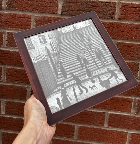 Lowry framed print - steps, at