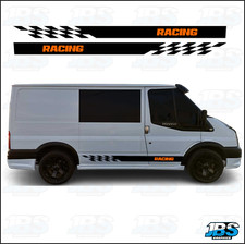 Ford Transit MK6 MK7 Van CHEQ Checkered Racing Stripes Graphics Decal Sticker 10