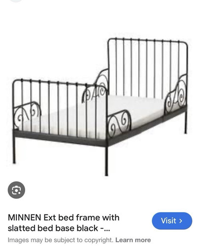 Ikea minnen black bed frame - black, &