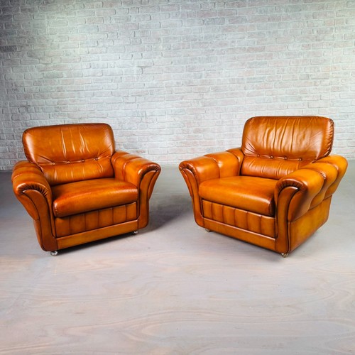 Pair vintage danish - vintage, cognac