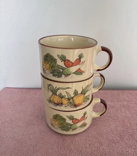 Vintage ceramic soup mugs - ceramic,
