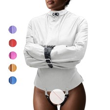 Real Leather Straight Jacket Unisex Bondage Armbinder Restraint Fetish Gear New