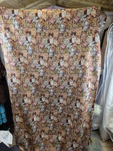 Vintage style woven cat print - vintage,