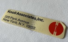 Original knoll label from - label, a
