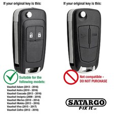Vauxhall Car Key Replacement Key Fob Case Blade 2 Button Remote Shell Zafira