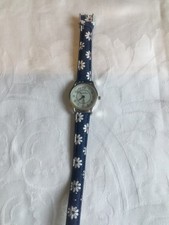 Elizabeth Rose blue floral ladies watch. New and in box. Numbered silver face