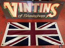 Union Jack Large Textile Flag (101x50cm) Vintage White Double Sided