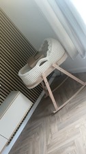 Handmade Crochet Moses Basket With Stand