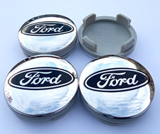 Ford Wheel Hub Centre Caps Mondeo Fiesta Galaxy Kuga Ka Silver/Black  54mm