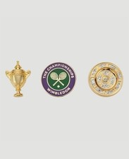 Wimbledon Tennis Championship Mens & Ladies Trophy Lapel Pin Badge Set
