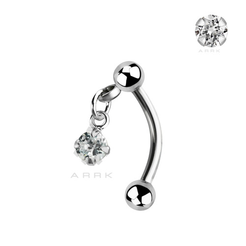 Silver curved barbells - silver,