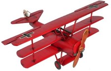 METAL ART RED BARON TRI-PLANE TINWARE MODEL ORNAMENT CASA531 15A