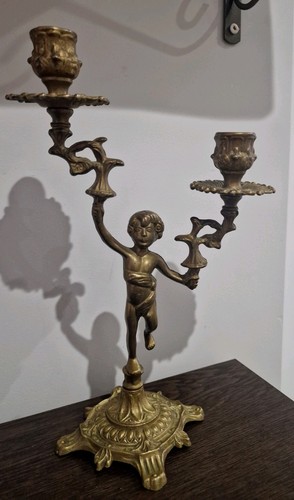 Antique brass cherub - antique,
