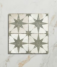 Vintage Star Tile Patterned Wall & Floor Ceramic Tile Slab | 450x450 | 4 Colours