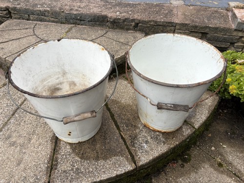 Vintage white enamel - enamel, metal