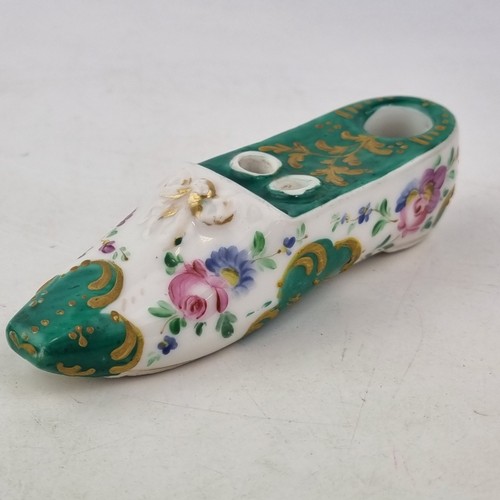 Antique porcelain shoe - antique,