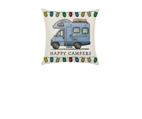 Happy camper cushion - -, blue