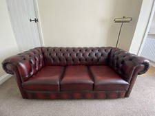 Vintage Red Ox Blood Chesterfield 3-Seater Sofa 