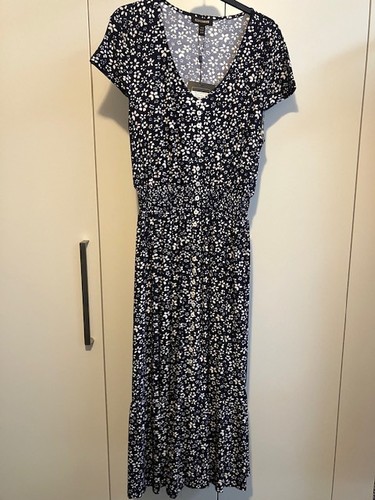 Button through midi dress - through,