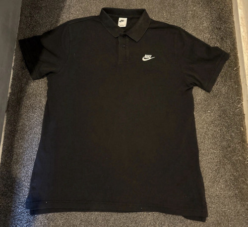 Nike men black solid polo - nike,