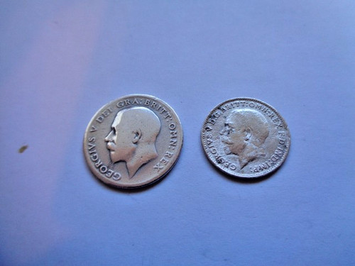 Silver coins george c1920 - coins,