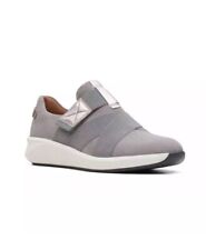 CLARKS LADIES UN RIO STRAP SNEAKERS LIGHT GREY SUEDE UK SIZE 4 D EU 37