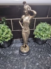 Original Art Deco F.Preiss French Brass lady Figurine.