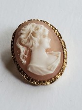 Vintage Goldtone Metal  Cameo