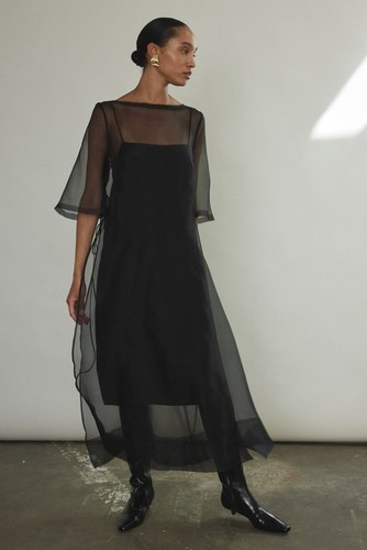 Sheer black organza dress with - sheer,