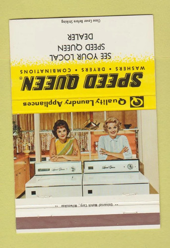 Matchbook cover speed queen - matchbook,