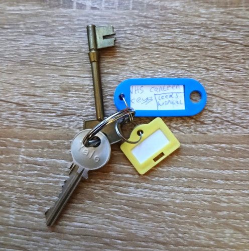 Old nhs canteen door keys - nhs,