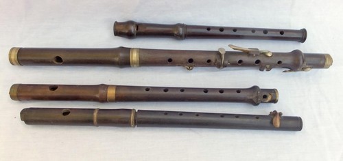 Three antique wooden fifes - three, /