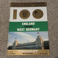 England v West Germany Programme 12/03/1975 VGC