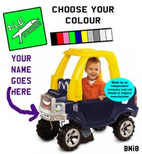 PERSONALISED Number Plate sticker(s) TO FIT Little Tikes Cozy TRUCK Coupe