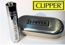 CLIPPER Engraved SILVER STEEL Personalised Lighter Birthday Christmas Gift