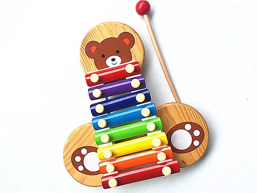 Wooden xylophone toys - toys, bear