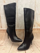 bonprix Bodyflirt Stiletto Heel Knee High Boots side zip Black - Select size