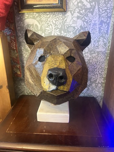 Realistic paper mache bear - paper,